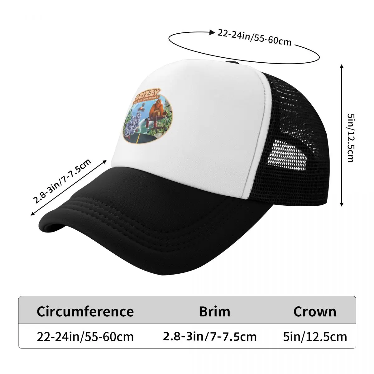 Grizzy And The Lemmings Cap Fashion Casual Mesh Baseball Caps Adjustable Hat Hip Hop Summer Unisex Baseball Hats Polychromatic