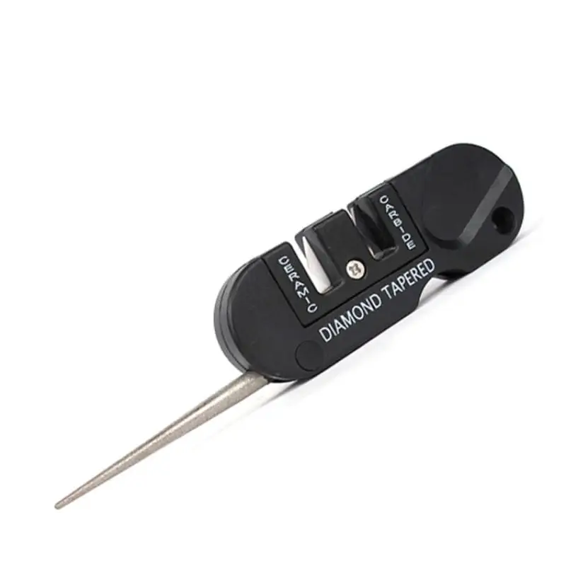 4 في 1 في الهواء الطلق صغيرة محمولة التنغستن السيراميك كربيد سكين المشحذ مبراة أدوات التخييم متعددة الوظائف