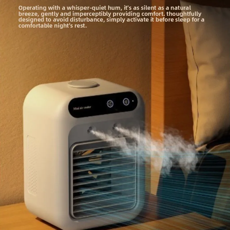 Household small air conditioner fan, portable refrigeration spray cooler, table top removable
