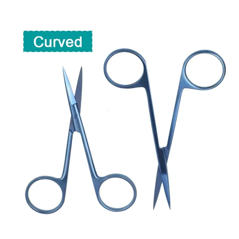 

Офтальмологические ножницы, шовные ножницы для хирургии глаз, прямые изогнутые ножницы из титанового сплава, инструмент для офтальмологической хирургии 95 мм/115 мм