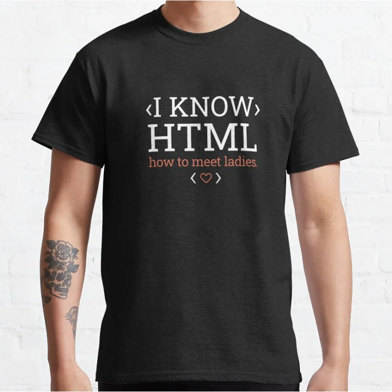 

0912 I know HTML web developer Gift t shirt for programmer Funny Coder Graphic clothes 100% cotton print All size Tops