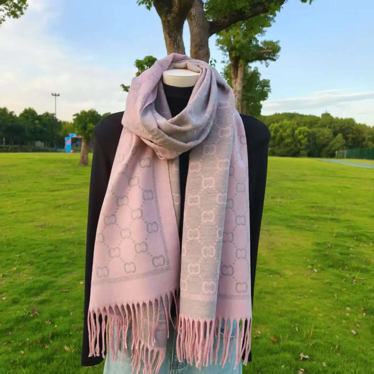 2025 트렌드 캐시미어 같은 스카프 - 한국 겨울 패션, 두꺼운 따뜻한 숄 랩, 시크하고 부드러운 여성용 스카프, 포근한 칼라 포함