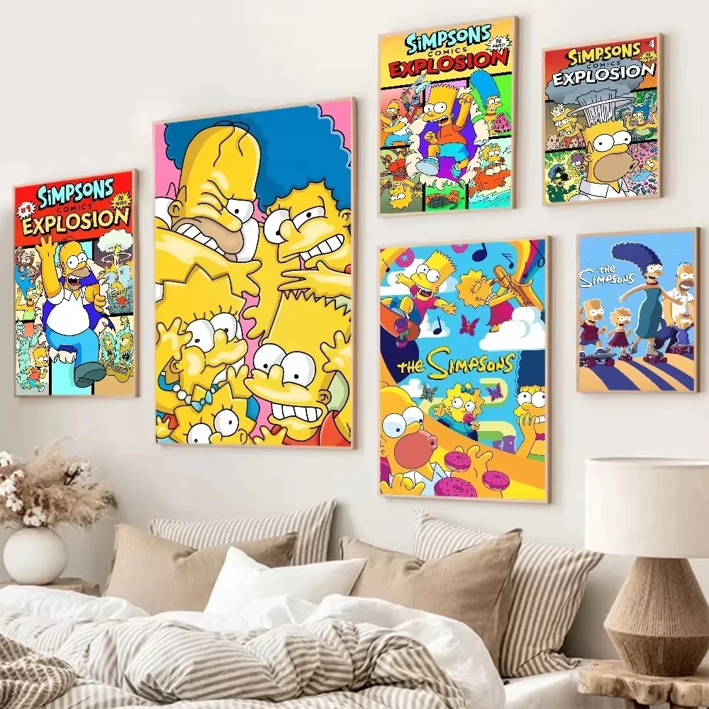 

MINISO классический аниме Simpsoning холст картина настенные художественные фотографии мультфильм плакат винтажная комната бар кафе Декор домашний декор