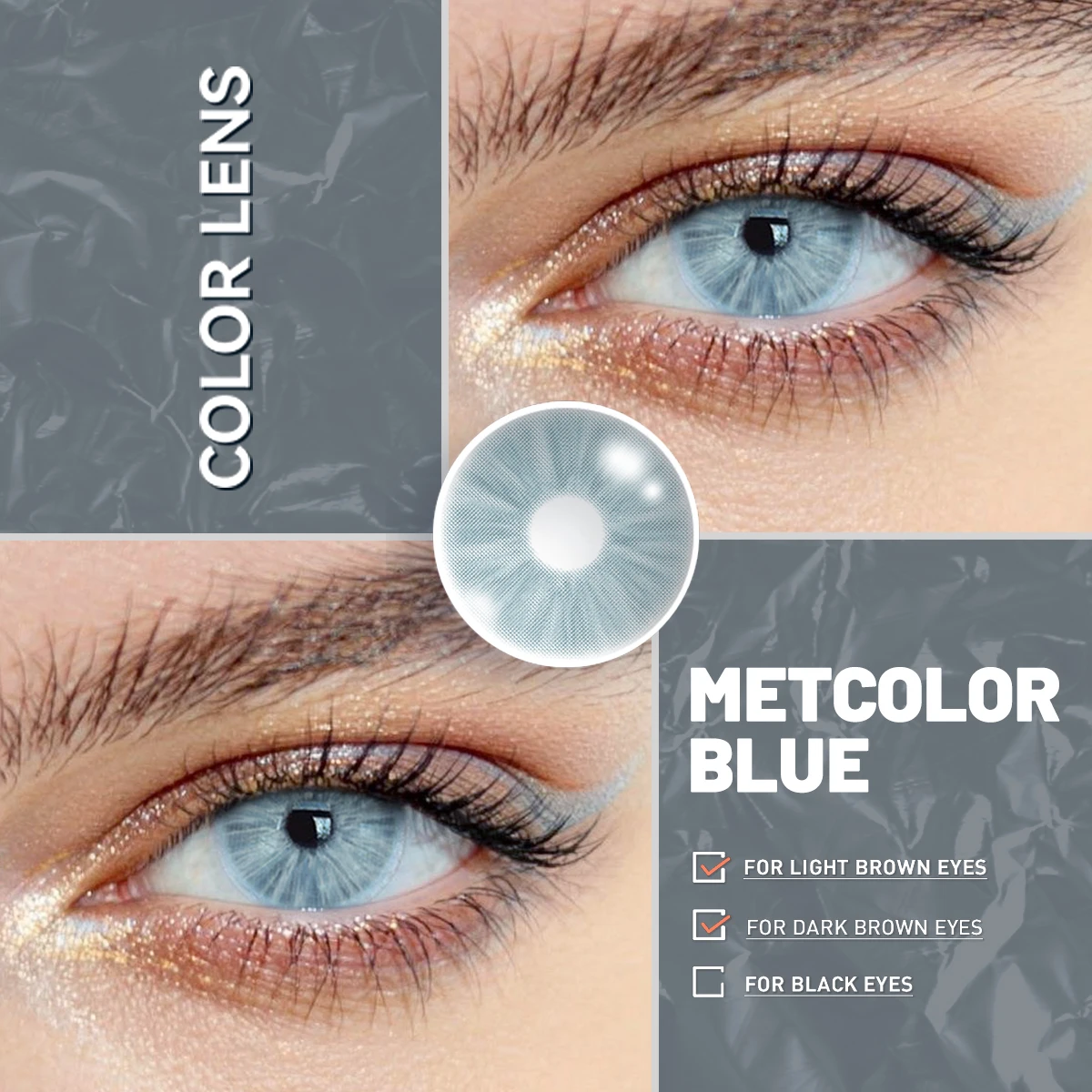 Visuashow 2 Stück Natürliche Farblinsen, Jährlich Tragbar, für Myopie mit Stärke, Weich und Bequem. Perfekt für modisches Make-up, Kosmetik und alltägliche Looks, die Ihre Schönheit unterstreichen – Detail 15
