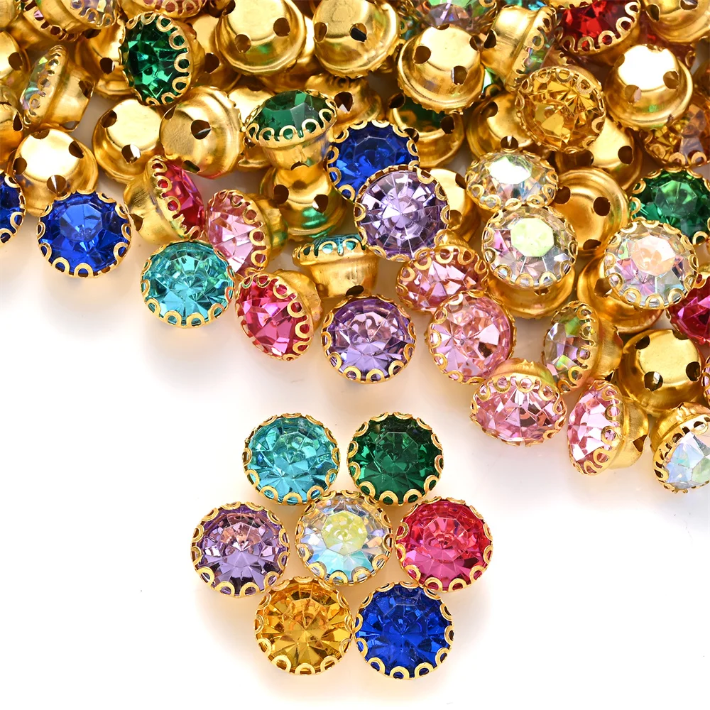 30 Stück Bunte Kristallglas-Nähsteine für DIY-Schmuckdekoration Handgenähte Strass-Dekoration Nähzubehör – Detail 5