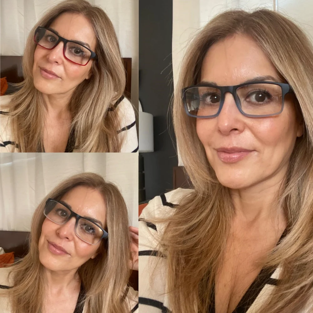 MODFANS Blue Light Reading Glasses For Women Men Readers Rectangular Unisex Lightweight Frame Comfortable Spring Hinge Eyeglasse