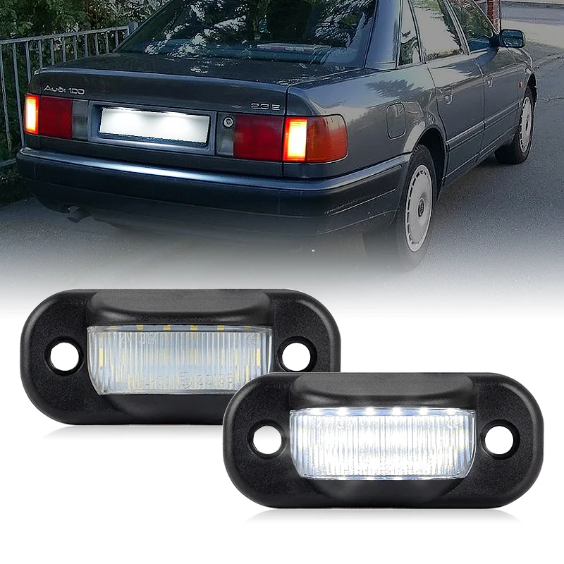 

2Pcs For Audi 80/B4 1991-1995 Cabriolet/Type 8g 1991-2000 100/C4 1990-1994 A6/C4 1994-1997 White LED Number License Plate Light