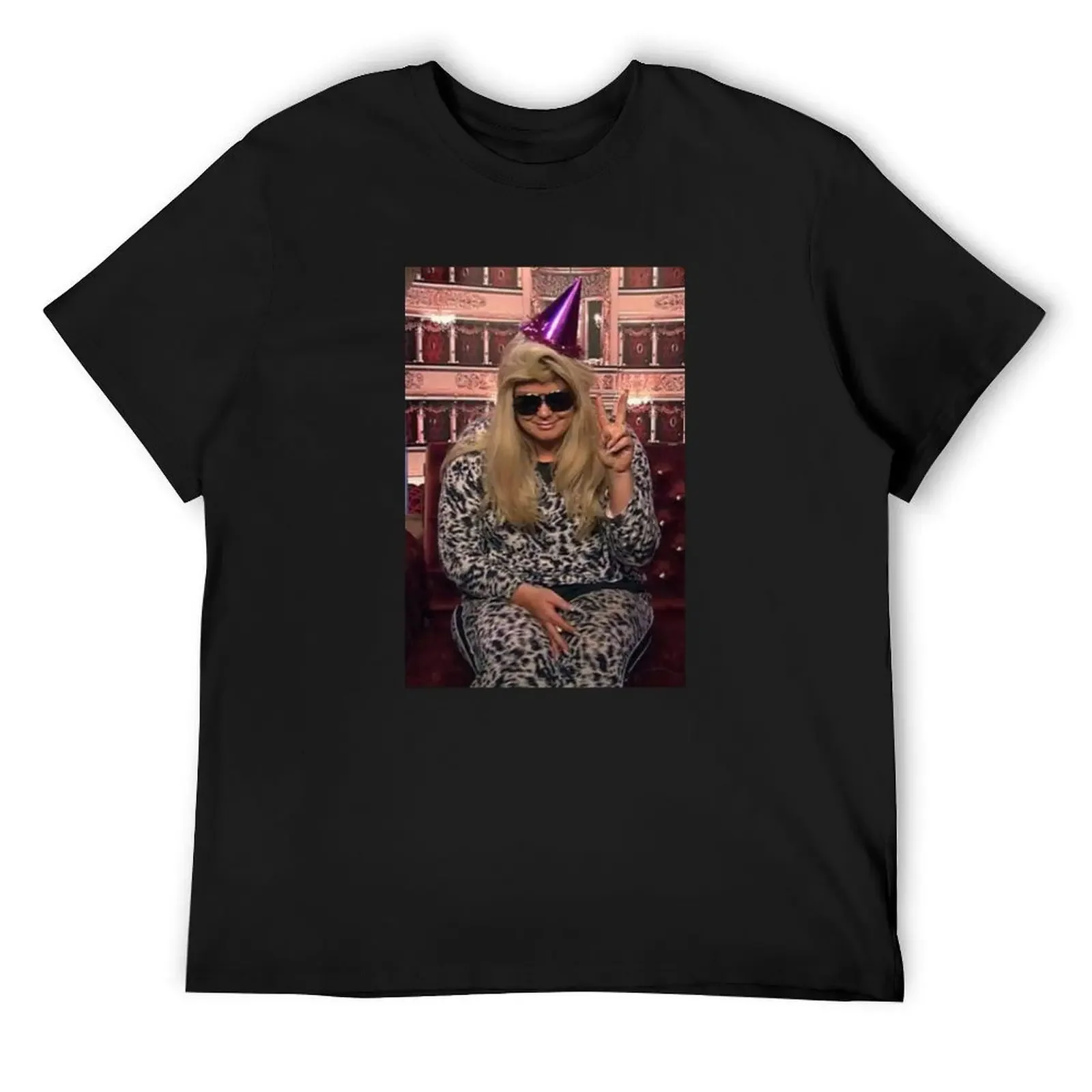 TV ICONS- GEMMA COLLINS PARTY HAT T-Shirt vintage graphic tee customizeds plain white t shirts men