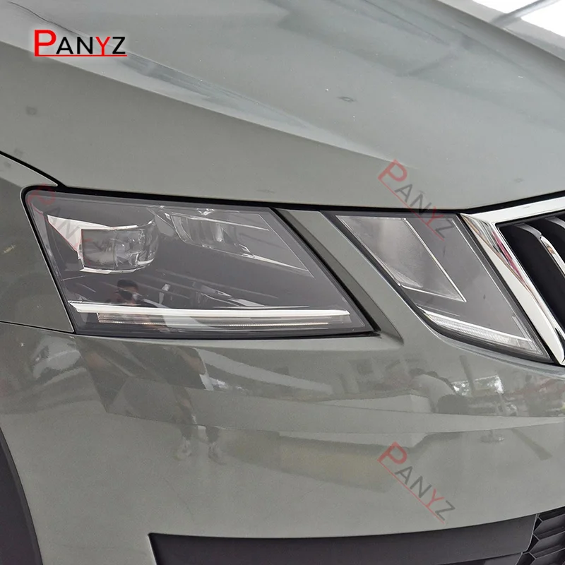 For Skoda Octavia 2017 2018 2019 Car Headlight Protective Film Headlamp Restoration Transparent Black TPU Sticker