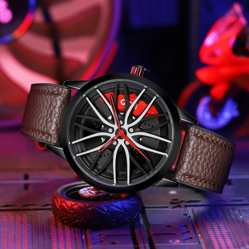 UTHAI Men's Watch Fashion Trend Creative Three Dimensional Hollow Wheel Watch Business Leisure Quartz Watch watches for Man