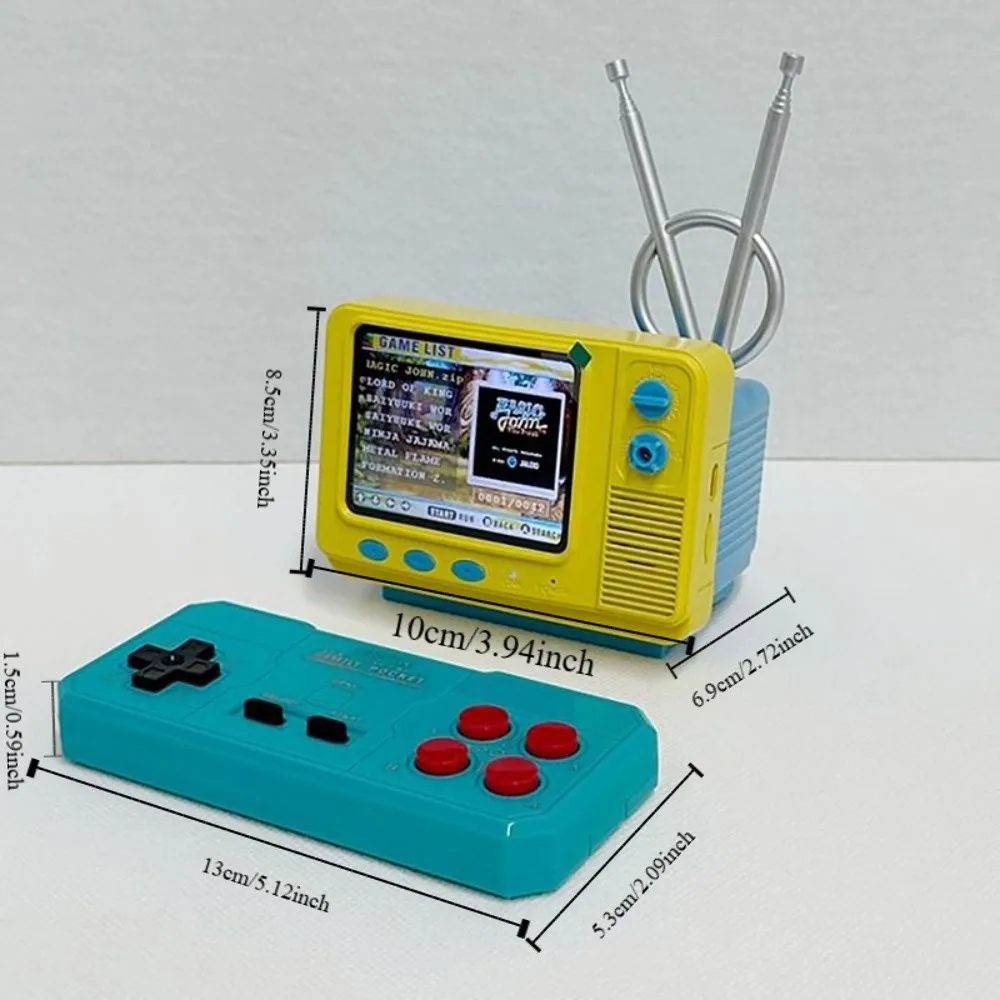 3.0 Inch Screen Retro Bookshelf TV Console Built-in 339 Games Mini Pocket Size Game Console GV300S Wireless Controllers