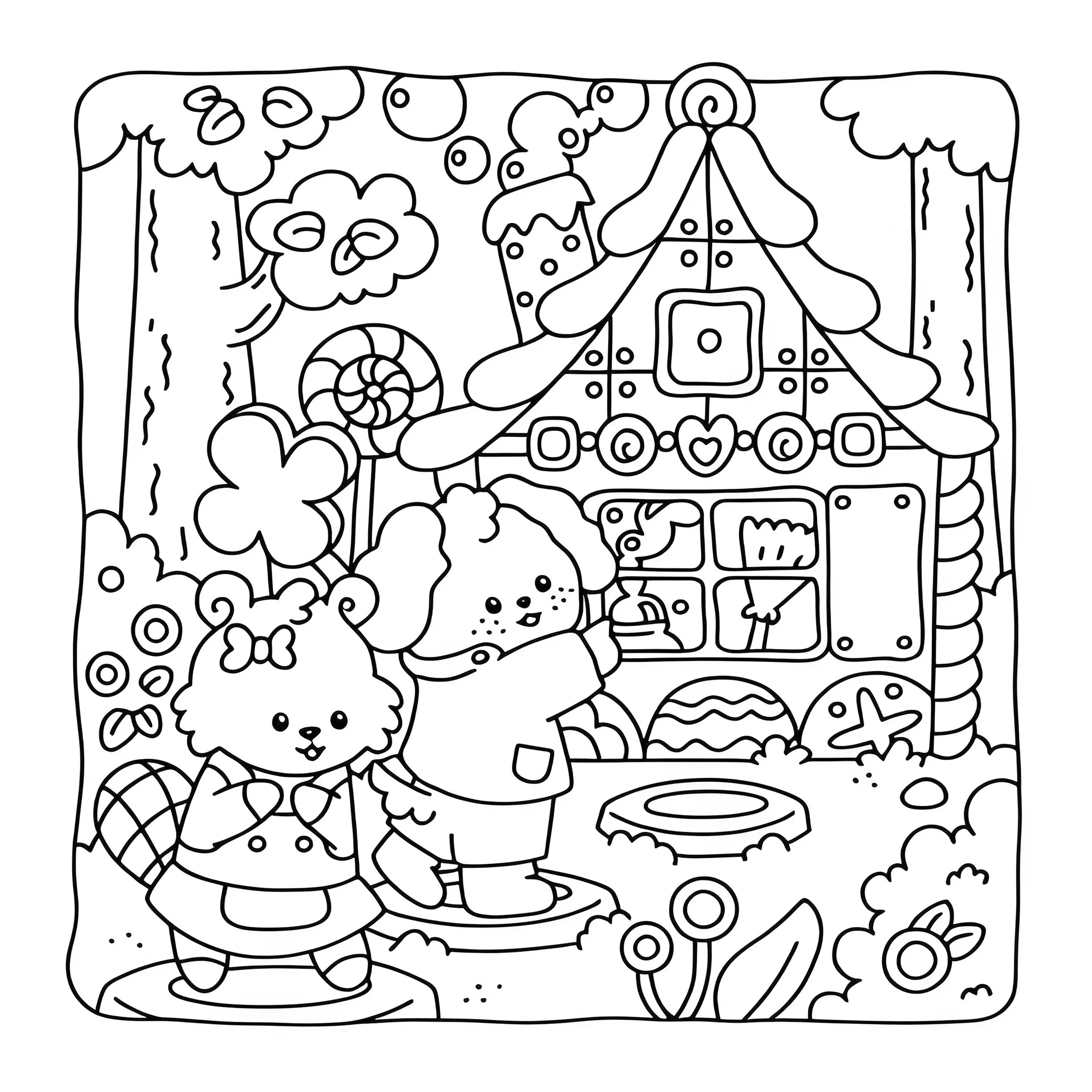 FLUFFY TALES Bold-easy Patterns Coloring Book for Adults Cute Drawing Book Perfect Gift for Party and Birthday