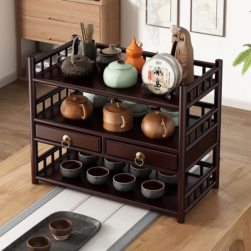 

Desktop Bogu rack tea table countertop set rack tea pot rack room storage ornament display cabinet
