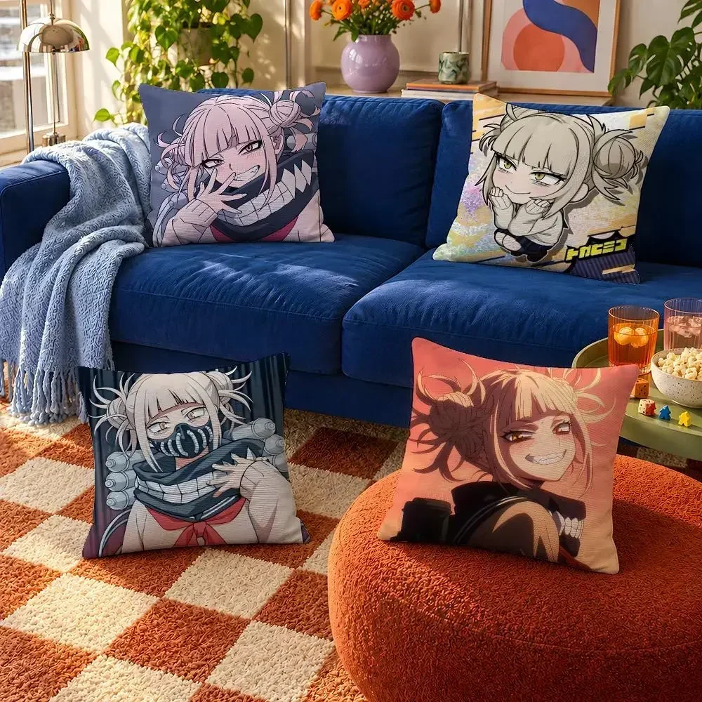 Anime My Hero Academia MHA Himiko Toga Cushion Cover Throw Pillow Soft Short Plush Case For Sofa Bedroom Cozy Home Decor Gift
