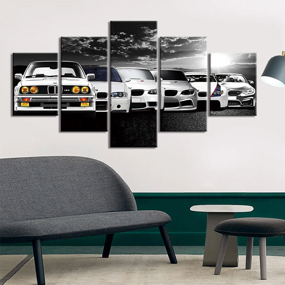 

Canvas Wall Art Poster Painting Sports Car Modular Picture Prints Living Room Home Decoration Bedroom Mural Artwork 5 Panels