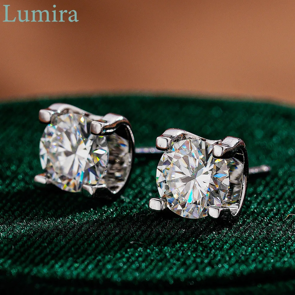 

Женские серьги-гвоздики Lumia Bullhead Platinum PT950, элегантные и минималистичные рождественские очаровательные свадебные подарки, ювелирные изделия для ушей с муассанитом