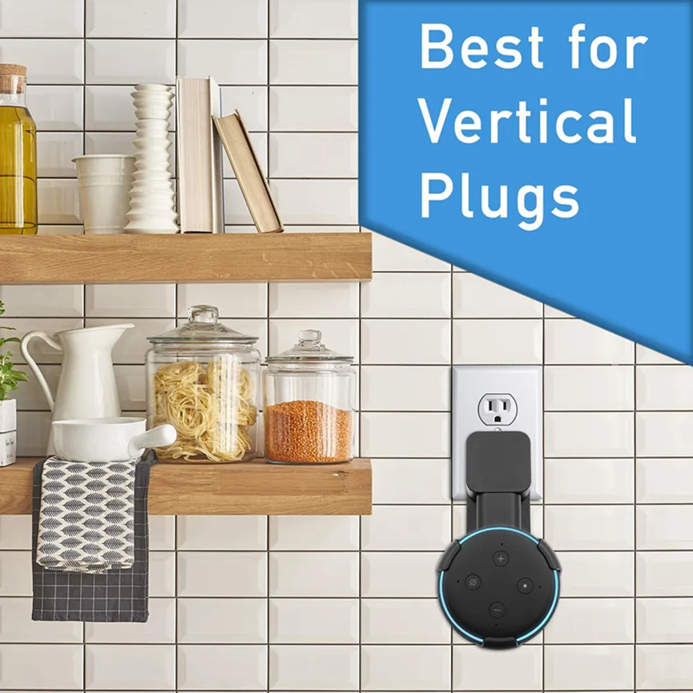 حامل حامل مكبر الصوت على الحائط لصندوق الصوت الداخلي من الجيل الثالث من Alexa Echo Dot مع إدارة الكابلات بدون براغي