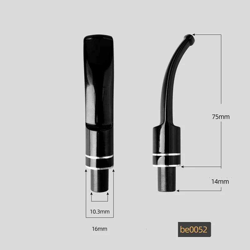 Smoking Pipe Specialized Bent Mouthpiece Acrylic Mouthpiece for 9mm Flue Wood Tobacco Pipe Accessories