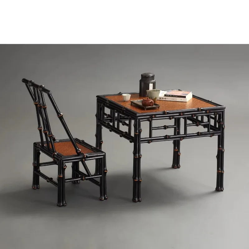 Backrest small coffee  square tea original bamboo chair