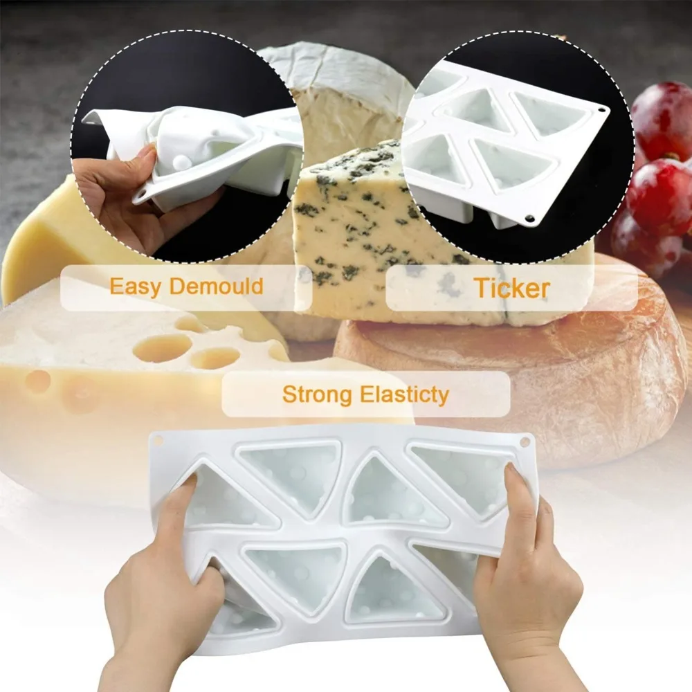 Premium Non-Stick Cheese Cake Mold Flexible Silicone 8 Cavity Silicone Baking Mold Oven Safe Dessert Mold DIY Baking