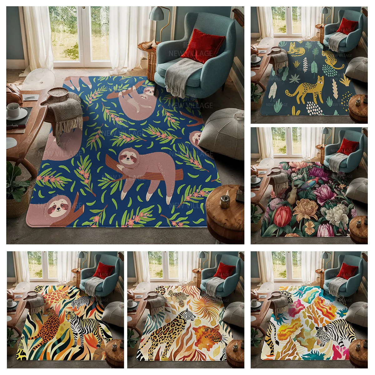 House entrance carpet Home door mat Room Bath Foot bathroom non-slip Kitchen water absorption rugs Modern Nordic cute animal
