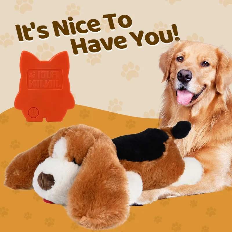 

Interactive Puppy Heartbeat Toy with Squeaky Chew Feature Sleep Aid Comfort for Pet Training in Crates Kennels