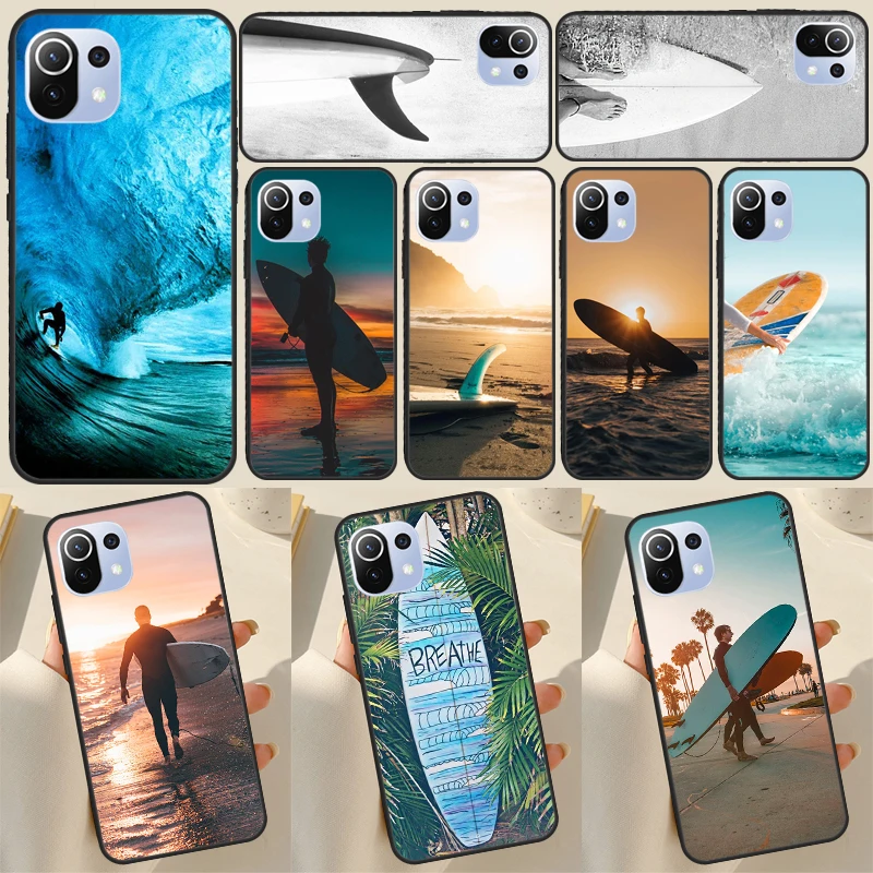 Surf Surfboard Case For POCO X5 X3 Pro F4 X4 GT F3 M5s F5 Pro Phone Shell For Xiaomi 12T 11T 12 13 Pro Lite