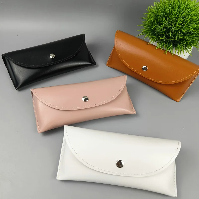 PU Leather Portable Glasses Bag Simple Design Creative Sunglasses Case Soft Clutch Bag Snap Case  Glasses Storage Organization