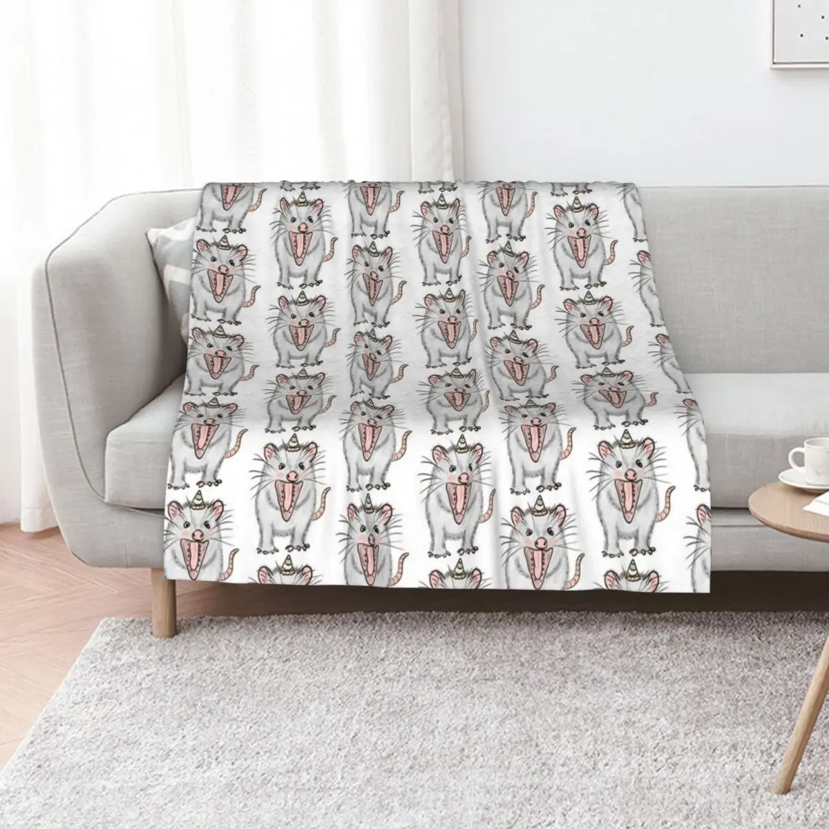 The Official Party Possum Throw Blanket for sofa Flannels christmas gifts Custom Warm sofa bed Blankets
