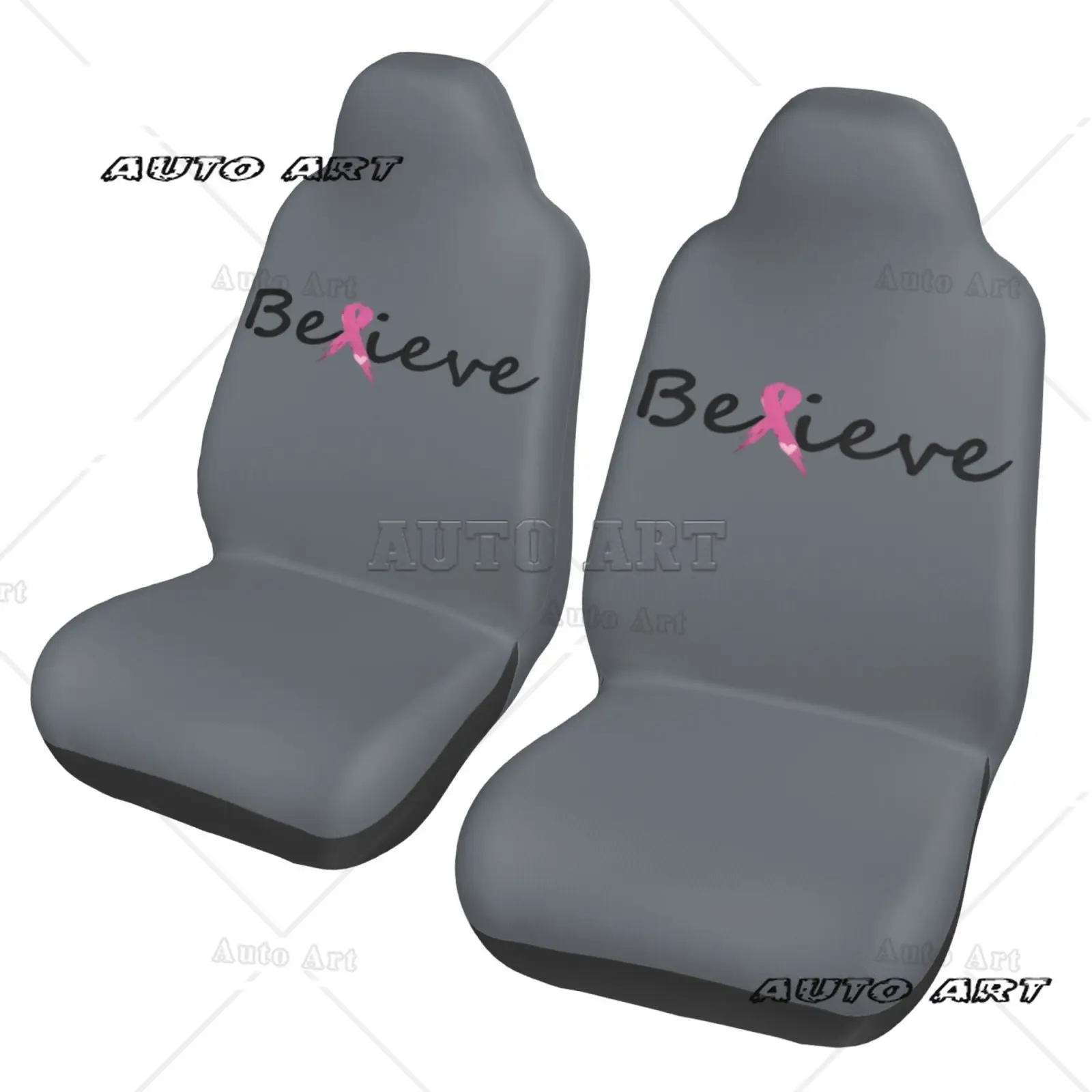 

Pink Ribbon Breast Cancer Theme Printing Car Seat Cover Antifouling Convenient Protective Cover 2 Seat Protective Covers