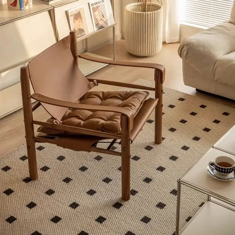 Room Luxury Designers Retro Solid Wood Living Nordic Creative Photography Props Recreational Light Chair At Home