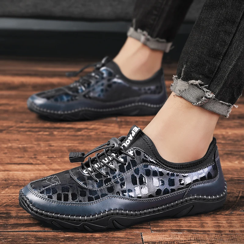 

Mesh shoes men's 2025 new summer breathable men's shoes, large mesh soft sole, one foot kicking hole shoes, casual