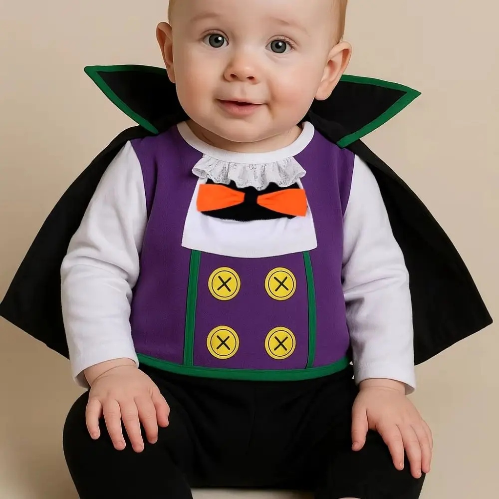 Cute Bat Halloween Costumes Long Sleeve with Cloak Halloween Clothes Breathable Cotton Newborn Clothes Halloween Party Dress Up