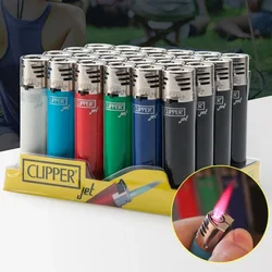 Clipper Creative Jet Lighter Direct Burning Gasoline Butane Lighter Inflatable Windproof Lighter Can Be Wholesale