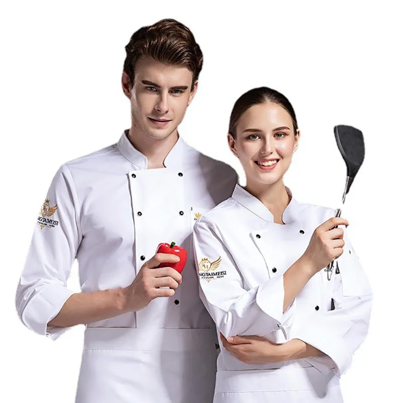 Chef Coat สำหรับผู้ชายผู้หญิงร้านอาหาร Waiter ครัวปรุงอาหารเสื้อแขนยาว