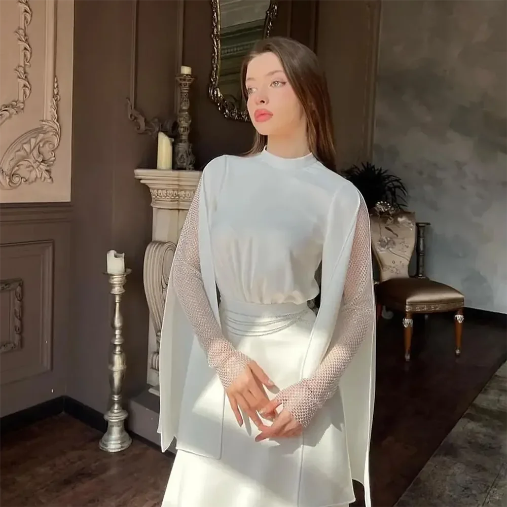 

Customized Elegant O-neck Evening Dress A-line Floor Length Birthday Party Gown Prom Dresses 2025 Arabic Robe De Soiree