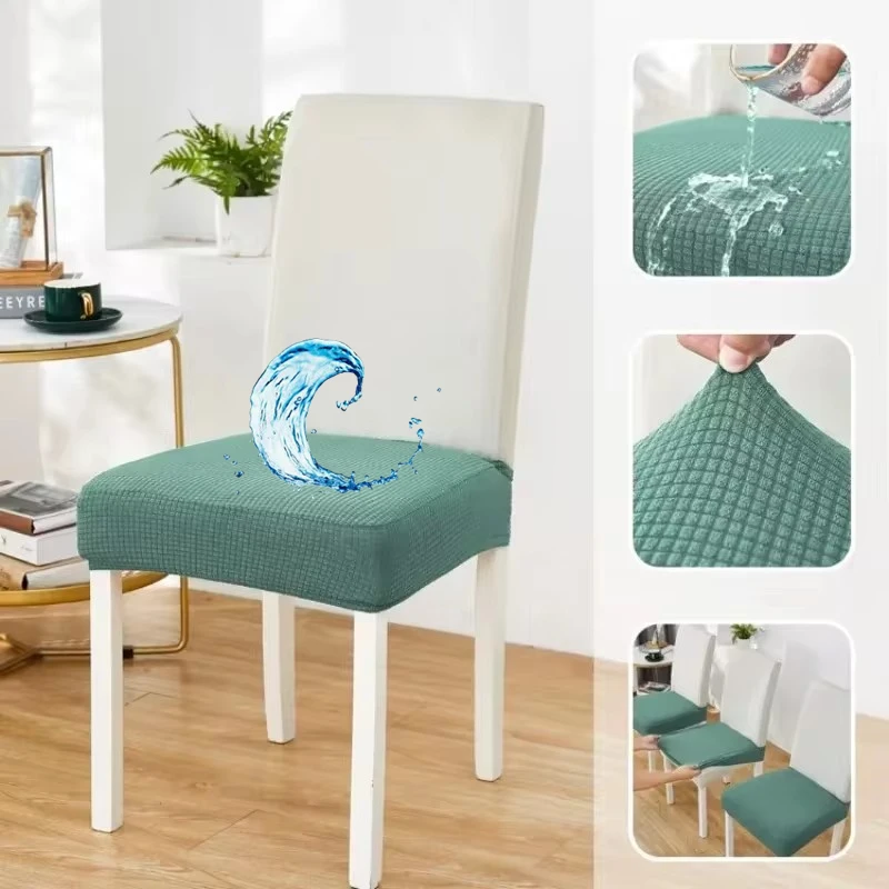 Jacquard Waterproof Chair Cover Spandex Stretch Stool Case Dining Room Kitchen Adjustable Chairs Pad Cover Pad for Home Hotel