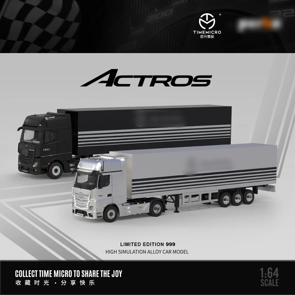 TimeMicro&Perka 1:64 Actros Container Truck Simulation alloy Car Model Limited gift