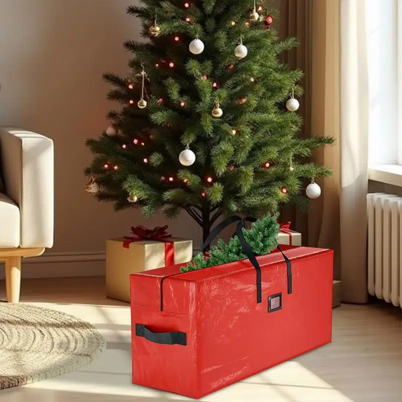 Christmas Tree Storage Bag Artificial Christmas Tree Storage Container With Zipper Christmas Tree Decorations Long Storage Zip