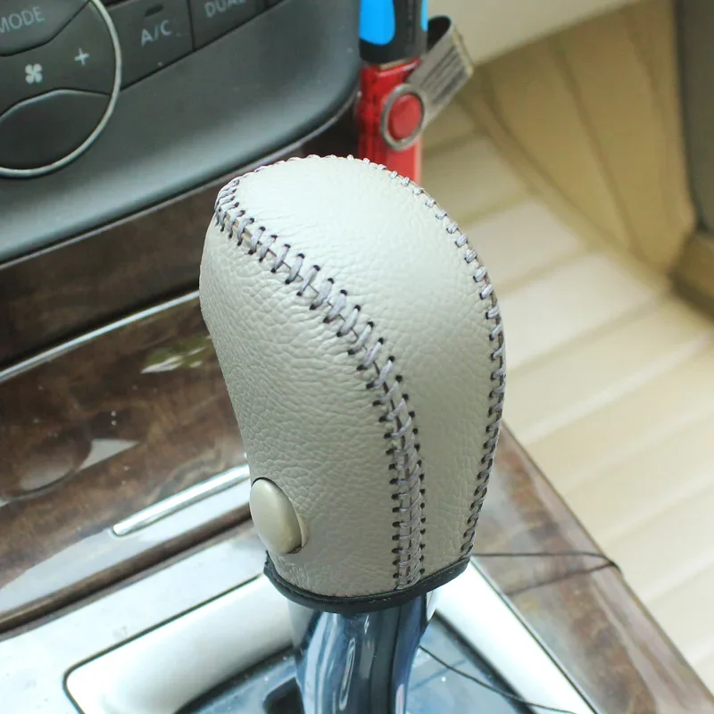 

Car Gear Shift Knob Cover For Nissan Sentra Tiida Livna Lannia Teana Altima Bluebird Lhd Leather Gearbox Shift Knob Cover