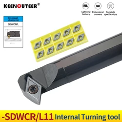 Iç torna S16Q-SDWCR11 kesme çubuğu torna kesici toptan S25S-SDWCR11 DCMT karbür ekler CNC tutucu iç aracı