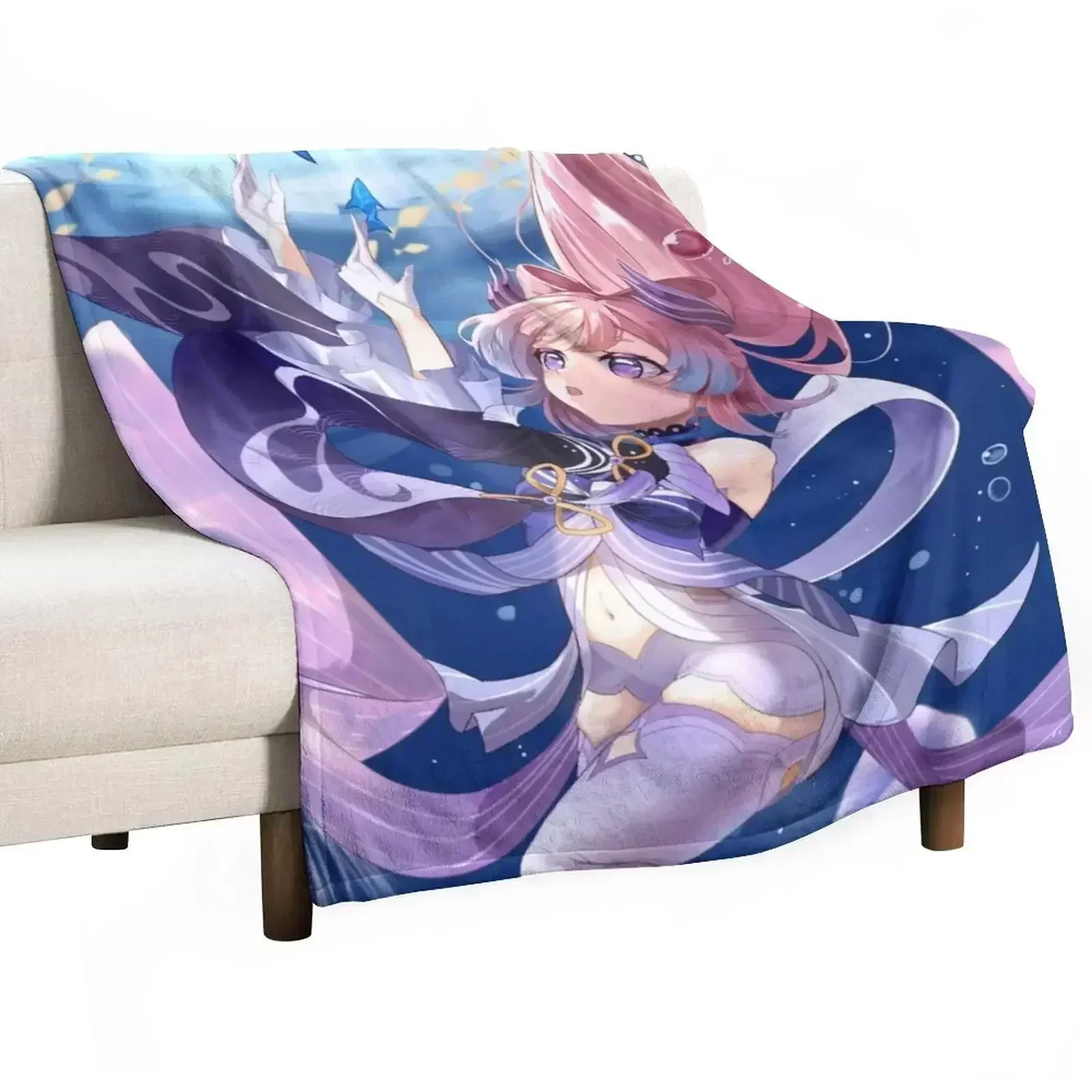 Sangonomiya Kokomi Throw Blanket Thermal Moving Giant Sofa Comforter heavy to sleep Sofas Blankets