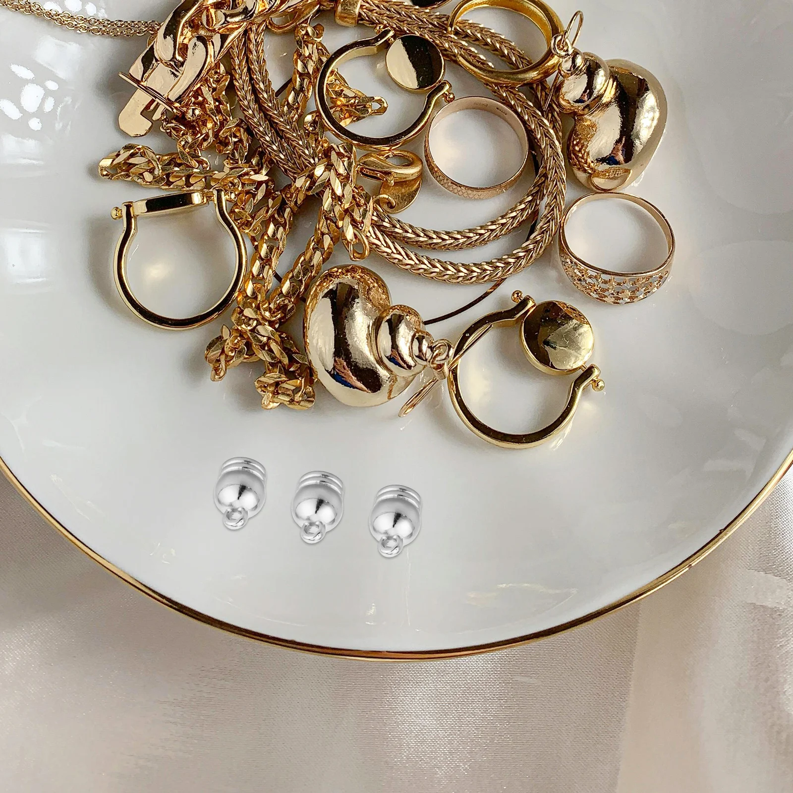 

50Pcs Hanging Clock Tassel Caps Mini Bells Electoplated Ccb Graduation Tassel Cord Endings DIY Jewelry Making Accessories