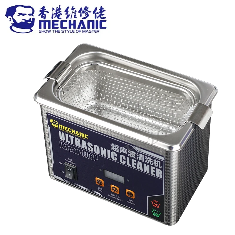 MECHANIC IClean-E08P Ultrasonic Cleaner 80W High Frequency Multifunctional Cleaning IC 800ML Ultrasonic Cleaning Cleaning Bath