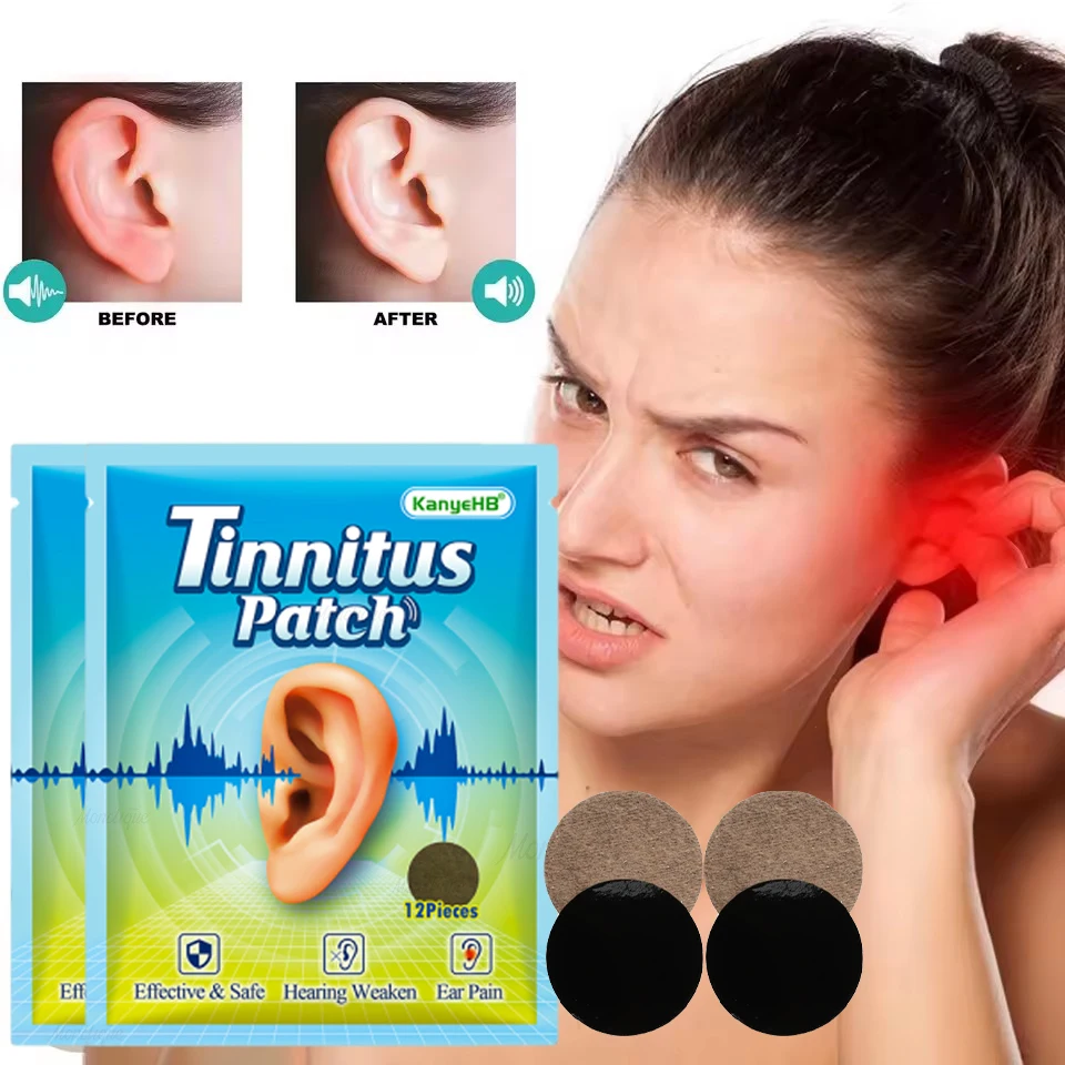 12/120PCS Portable Ear Care Patch Natural Herbs Skin-friendly Lightweight Breathable Self-adhesive Improve Hearing Loss Tinnitus