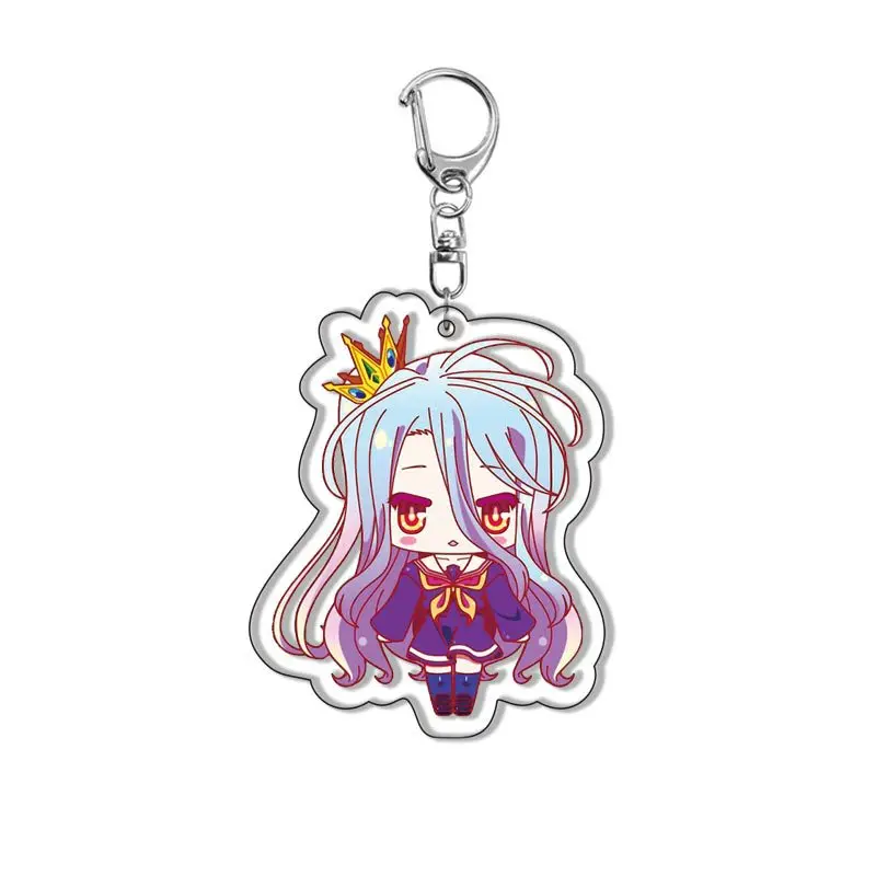 Anime NO GAME NO LIFE Keychain Cute Figure Shiro Hatsuse Izuna Colone Dora Pendant Car Key Ring Bag Accessories Christmas Gifts