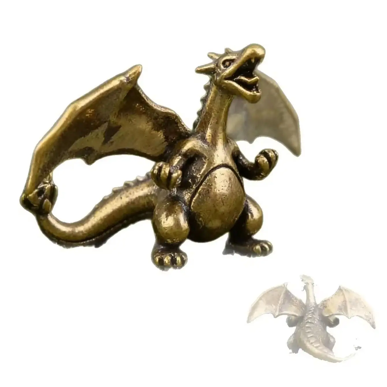 Kreativer Fliegender Drache aus Reinem Messing, Vintage-Deko-Objekt, Tischdekoration, Teehaustier, Kunsthandwerk, Ornament – Detail 6
