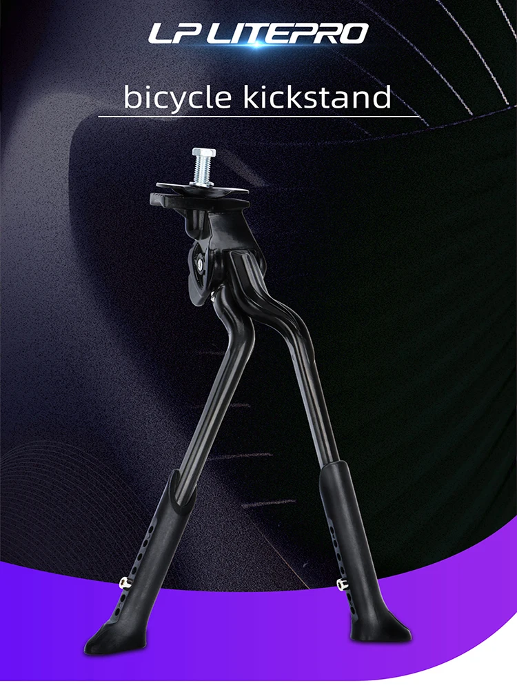 AliExpress NONE LP Litepro Double Bracket Bicycle Kickstand Adjustable Height Aluminum Alloy for Road Foldable Bike MTB Dual Center Foot Support