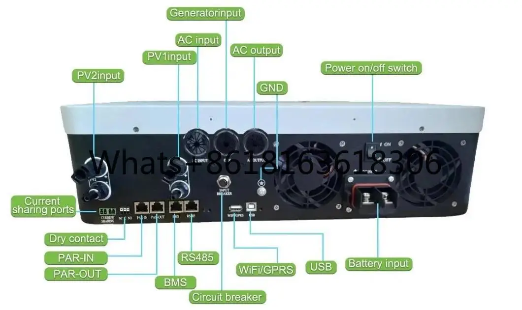 Ready Stock 48V 6000W Off Grid Hybrid Solar Inverter Single Phase growatt spf 6000 es plus