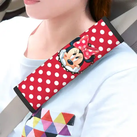 Confezione da 2 cuscinetti per cintura di sicurezza per auto Minnie Mouse, copri cinghia comfort, copri cuscino per cintura di sicurezza per autoveicoli